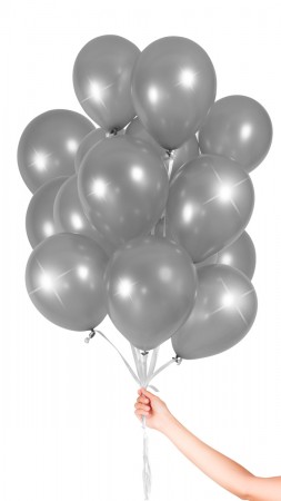 30 Luftballons - Silber Metallic - Set